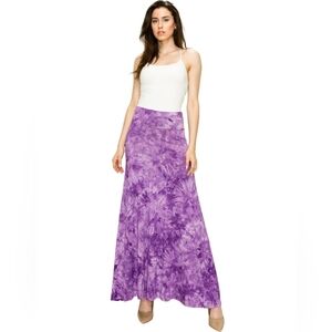 ☆Lock & Love Chic Purple Tie Dye Maxi Skirt☆